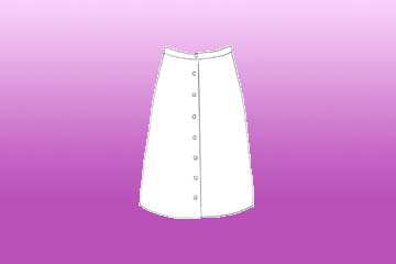 ladies buttoned aster skirt